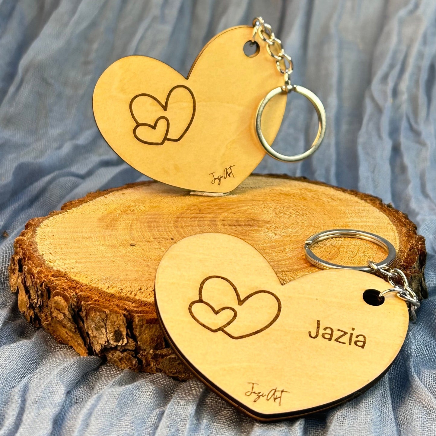Porte-clés cœur personnalisé "Je t'aime" – Avec puce NFC magique