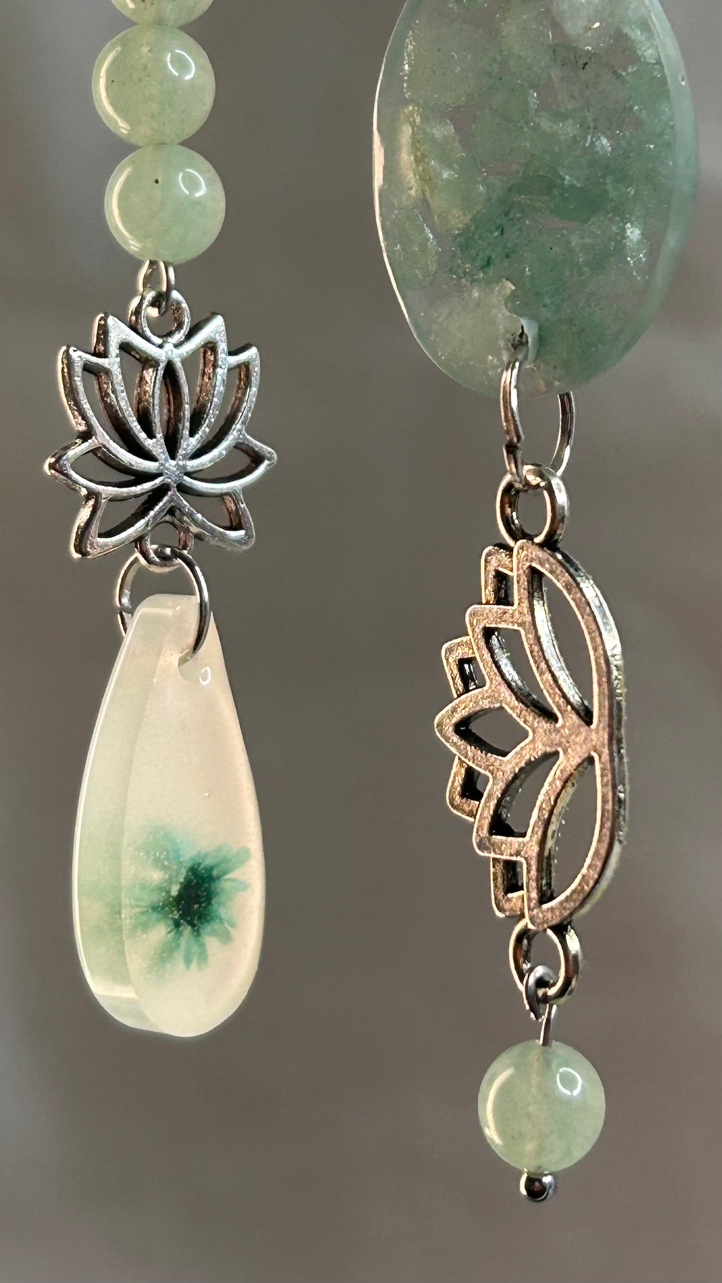 Boucles d’oreilles “Lotus Vert” – Harmonie naturelle & douceur spirituelle