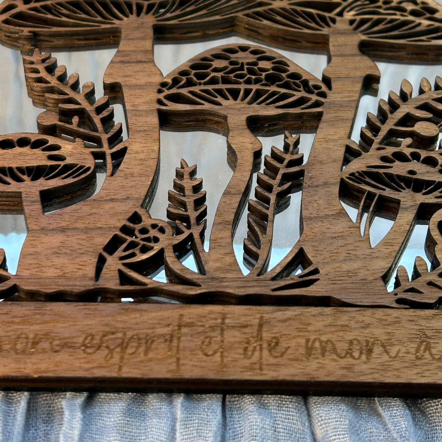 Miroir inspirant en bois “Je prends soin de moi”
