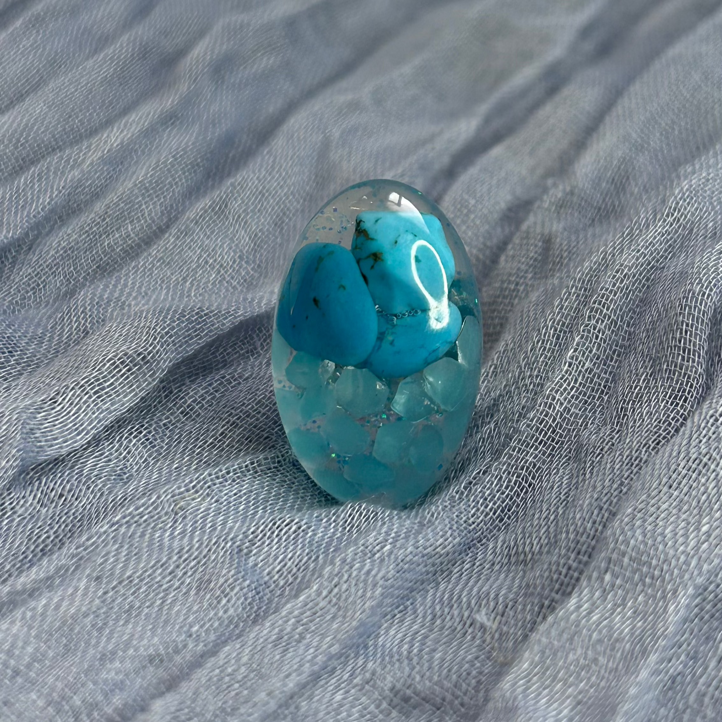 Bague en Résine Bleue Howlite