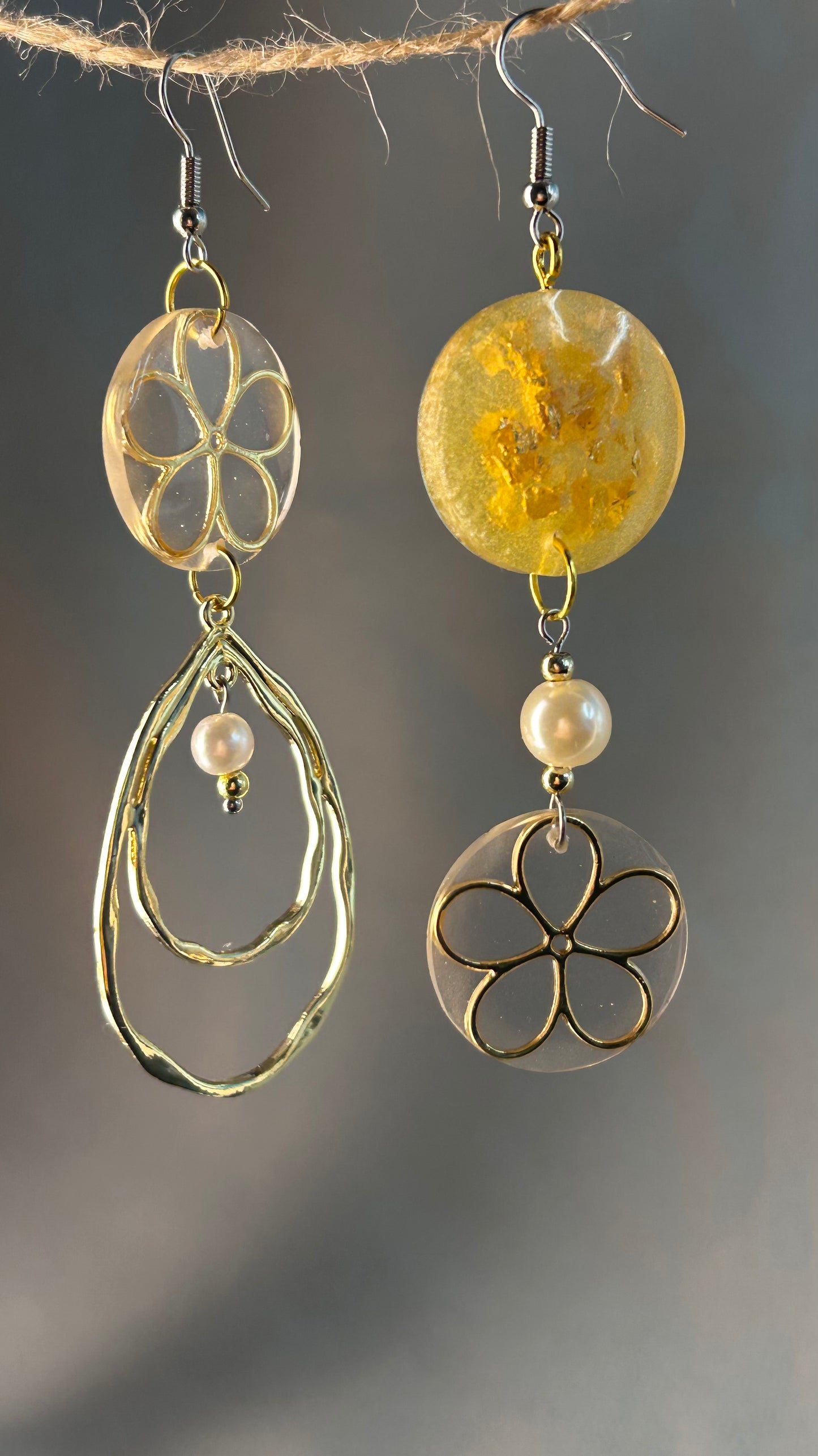 Boucles d’oreilles “Fleur d’Or” – lumineuse et florale