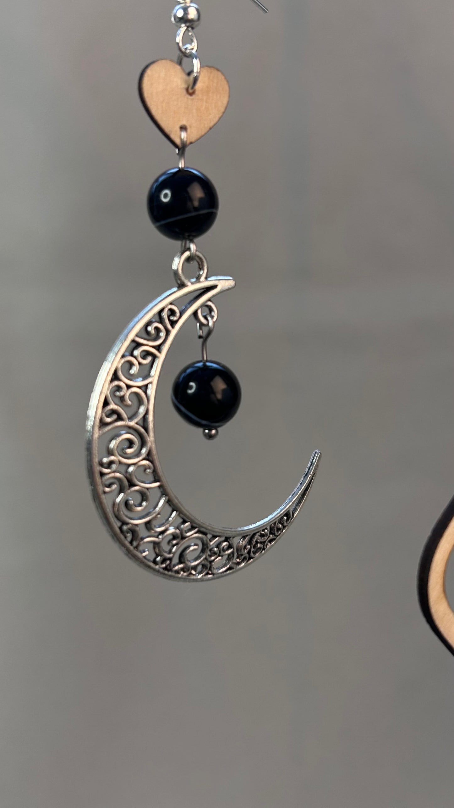 Boucles d’oreilles “Lune et Félin Mystique”