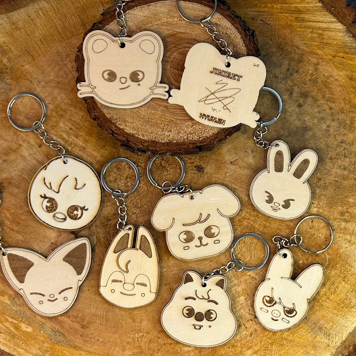 Collection Porte-clés Bois Gravé