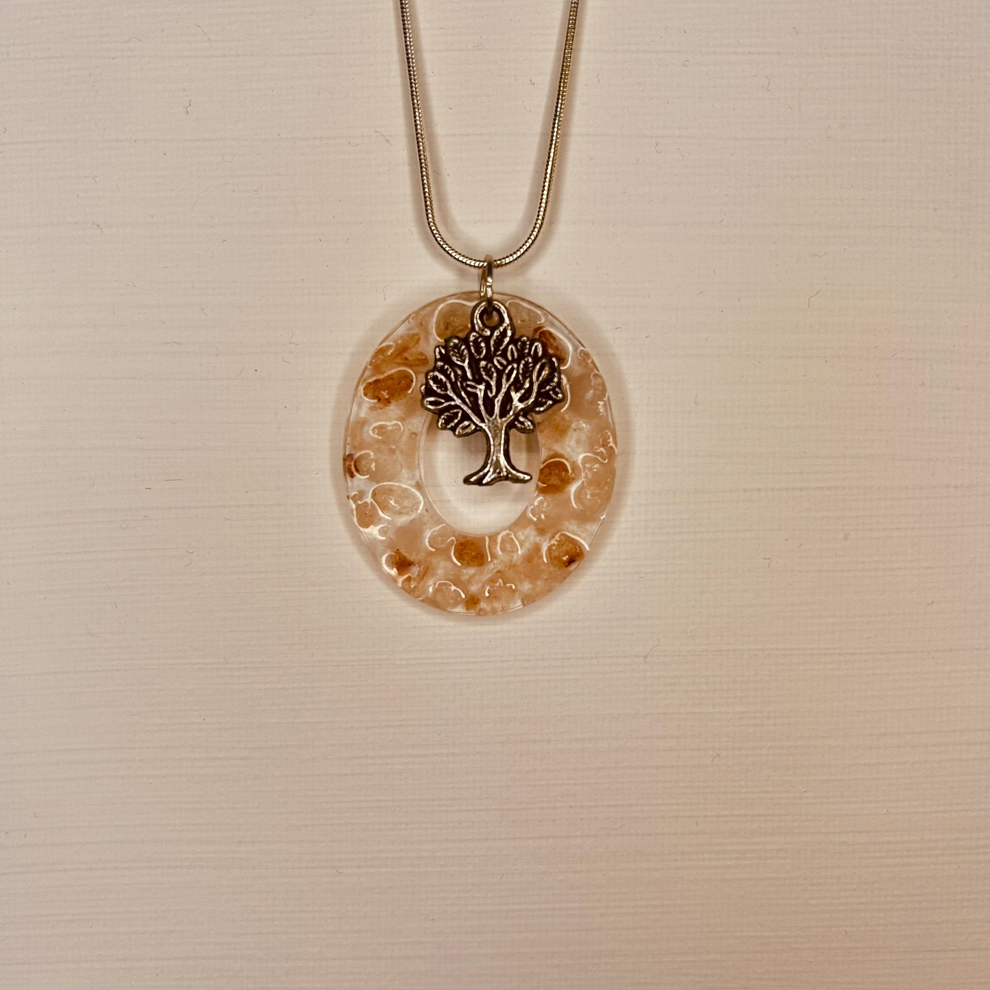 Pendentif "Sel rose de l'Himalaya" Arbre de vie