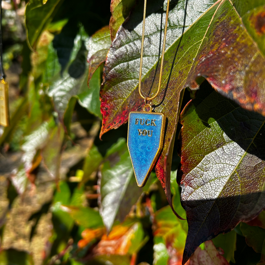 Pendentif "Fuck You" Bleu